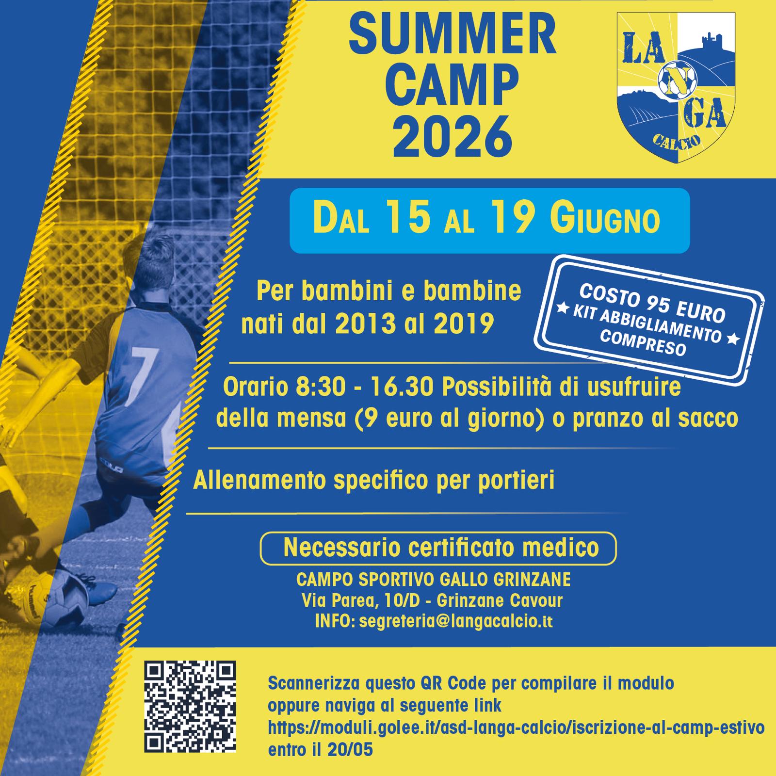 Summer Camp Langa Calcio 2026